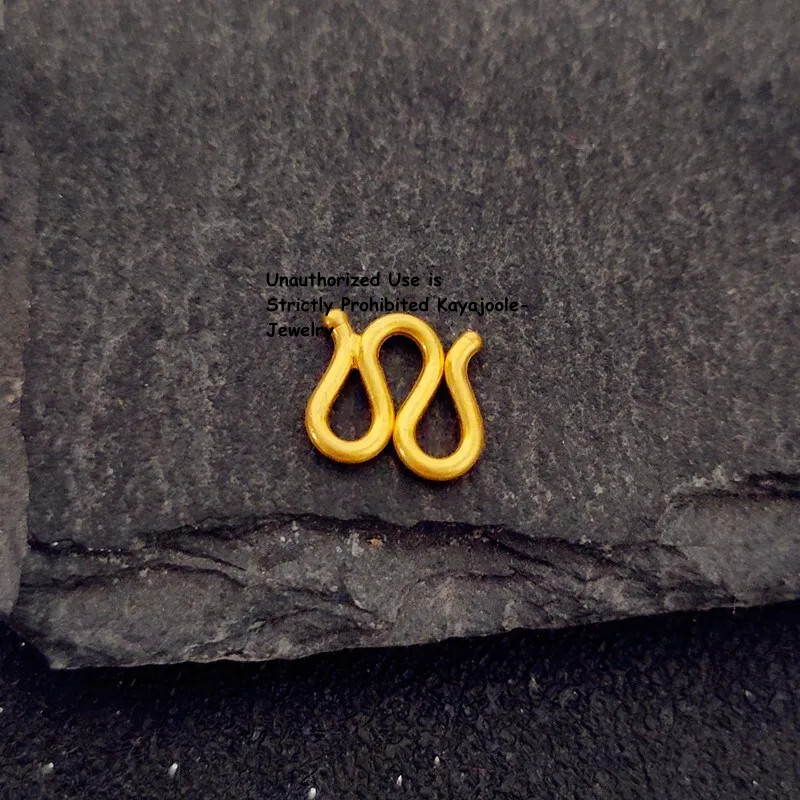 1pcs Pure 999 24K Yellow Gold M W S Clasp Extend Connector Diy For Chain