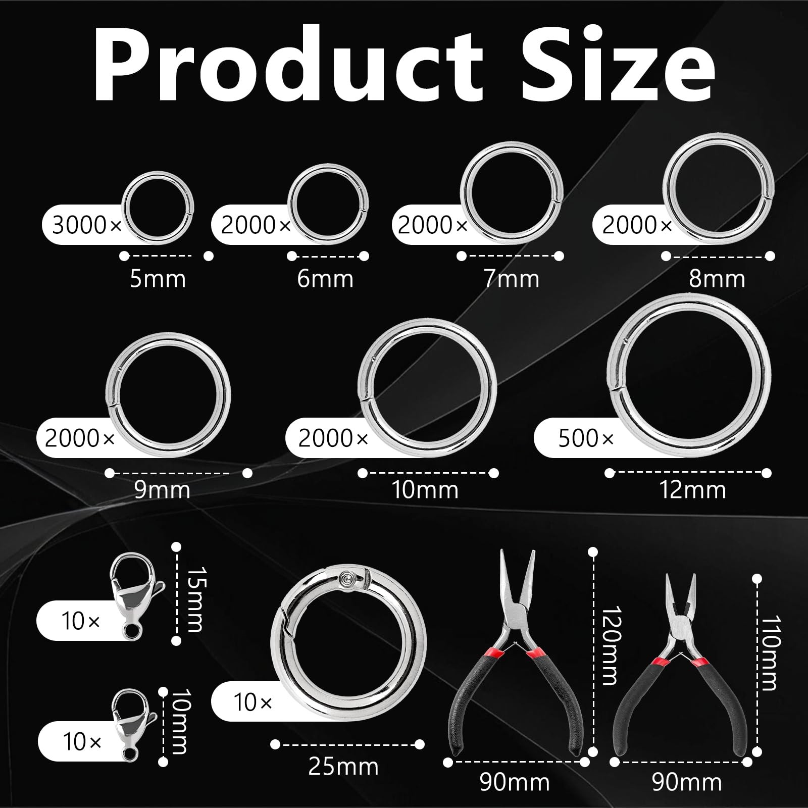 12500+ Pcs Chainmail Kit Stainless Steel Chainmail Jump Rings Bulk Chainmail …