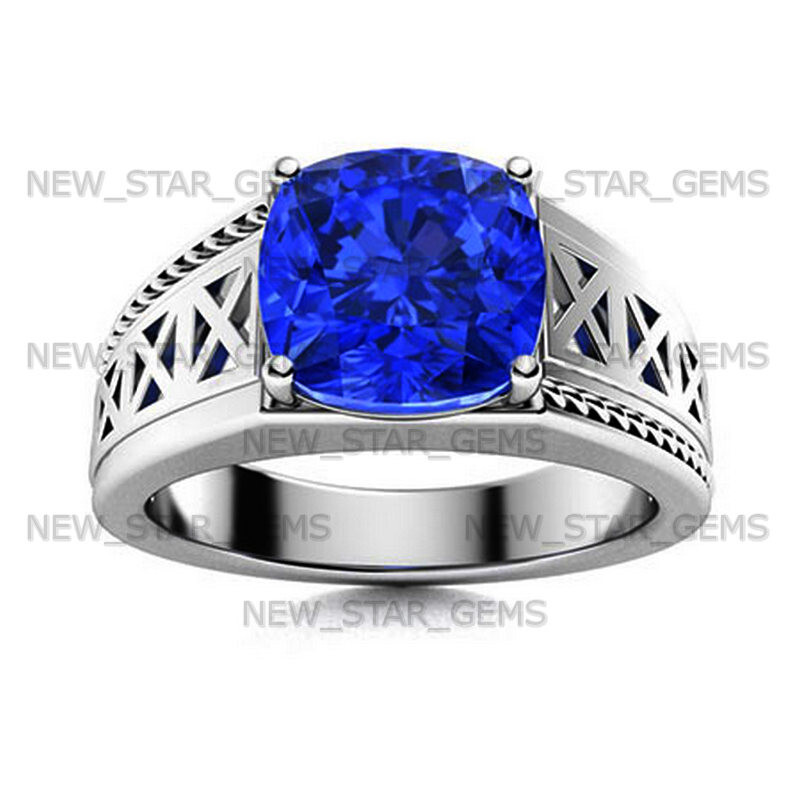 Blue Tanzanite Gemstone Ring For Men’s 925 Sterling Silver Ring Handmade Jewelry