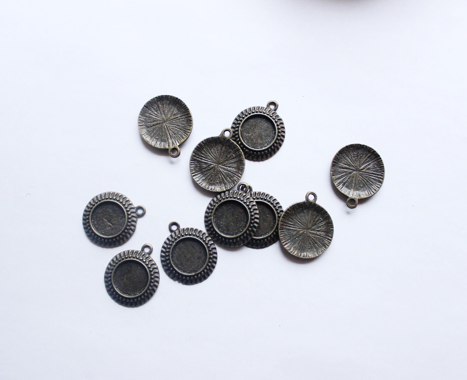 10 pcs round blank for jewelry making cameo cabochon base supplies DIY (KR007)