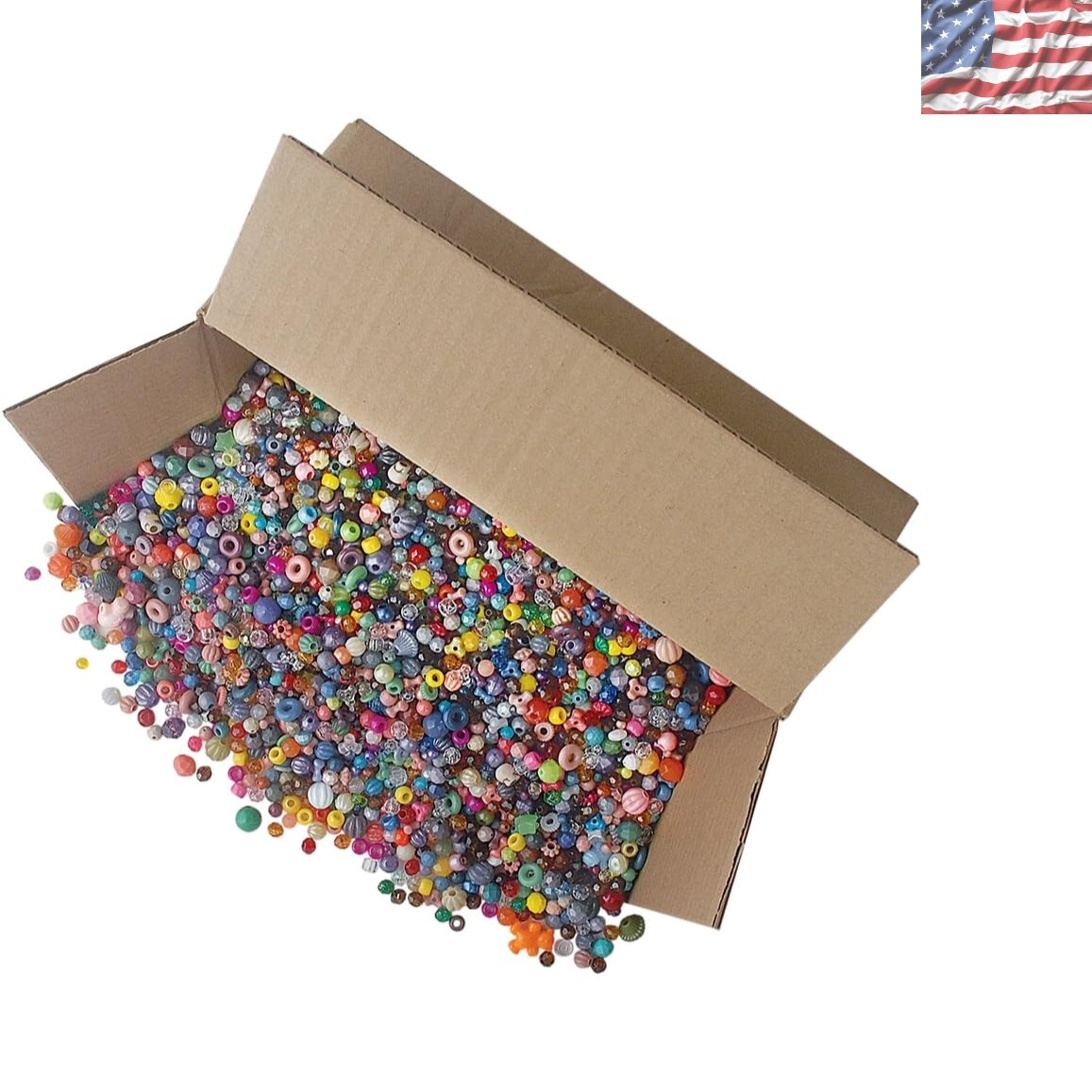 5LB Bulk Pack of Assorted Plastic Craft Beads – Perfect for Creative Projects