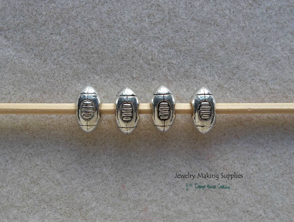 Football Beads Solid Euro Large Hole Bead Paracord Bracelet Macrame Adult DIY