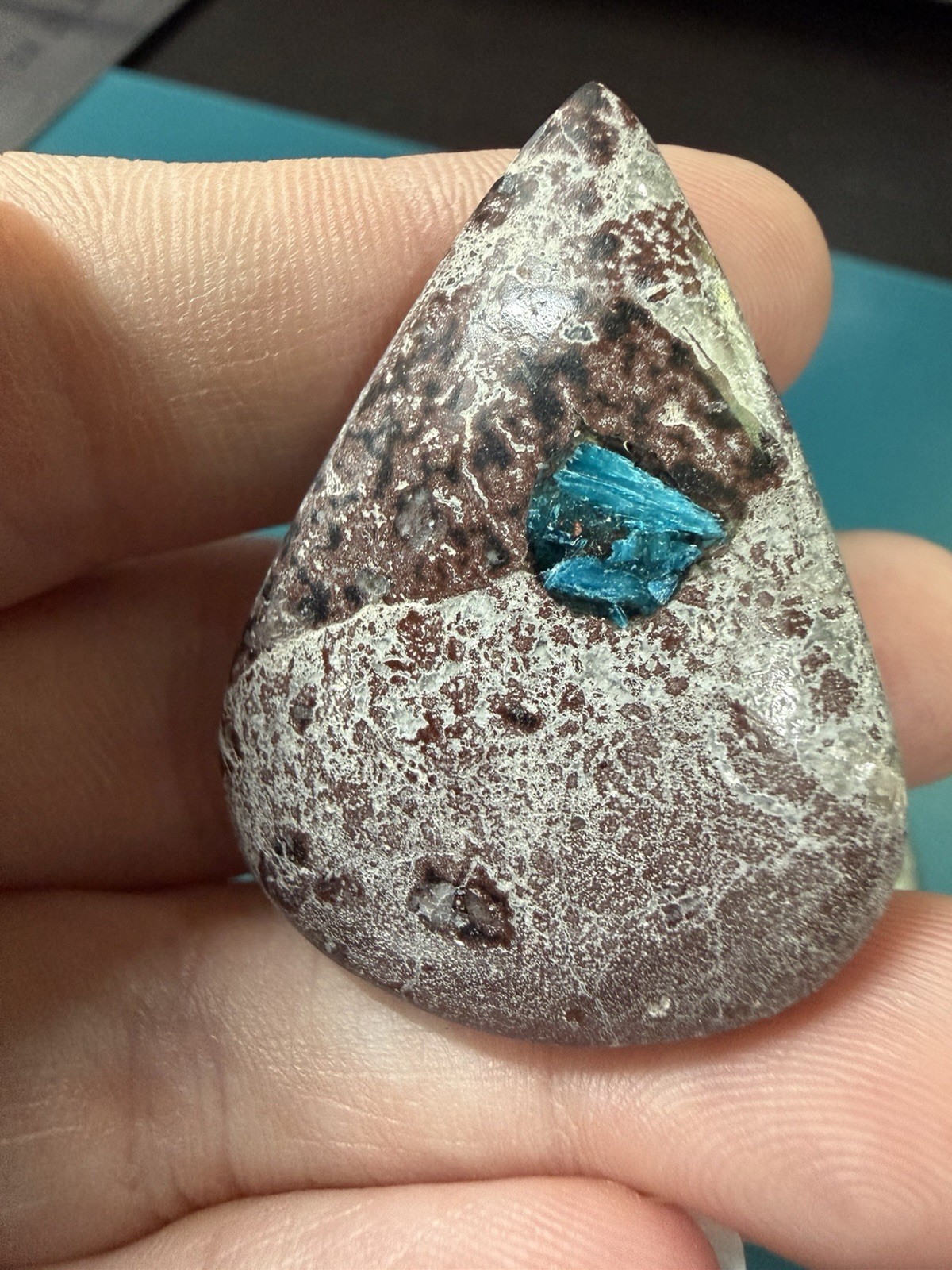 Lot of 3 Multicolor Polished Stone Teardrop Cabochons (No Holes)