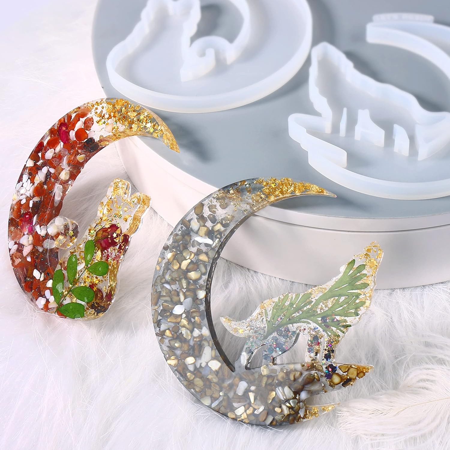 LET’S RESIN Resin Molds, Crescents Moon Epoxy Silicone White