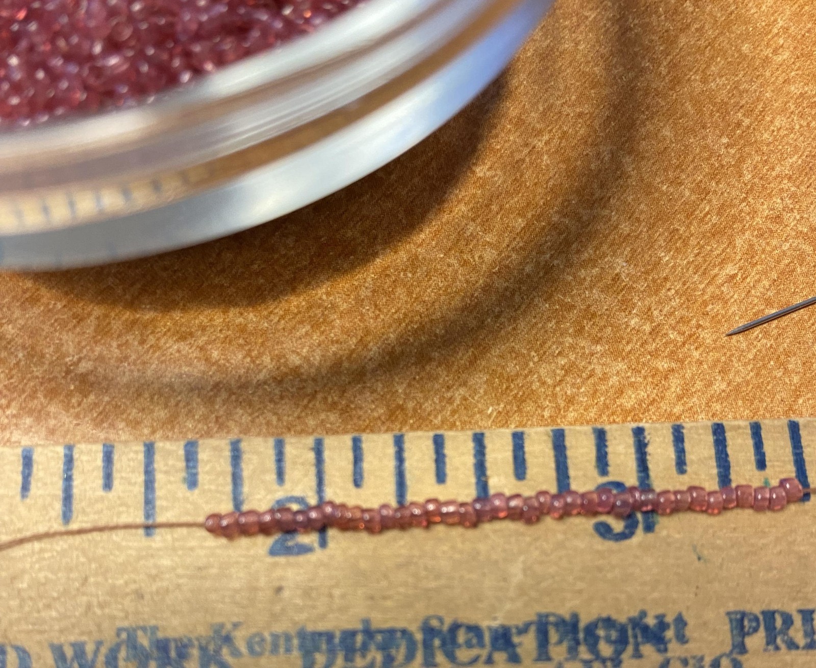 Vintage French Glass Seed Beads: Translucent Rose Berry Pink 13/0 (28g)