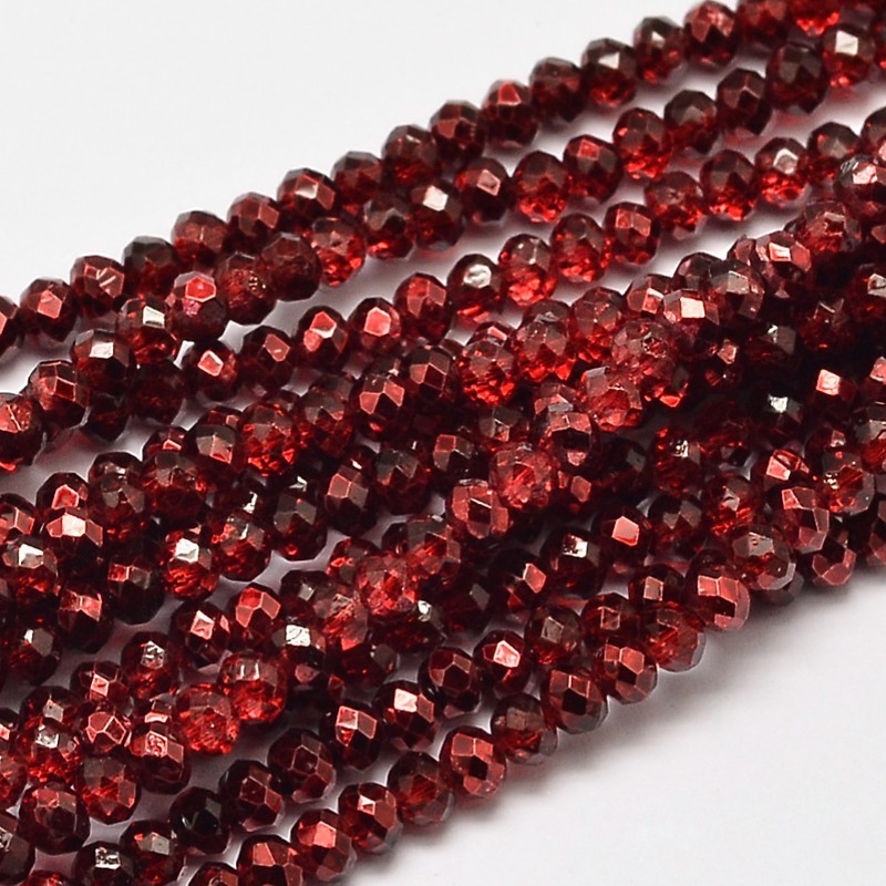 125 Bulk Beads Faceted Rondelle Dark Red Wholesale Spacers 4mm Abacus Strand