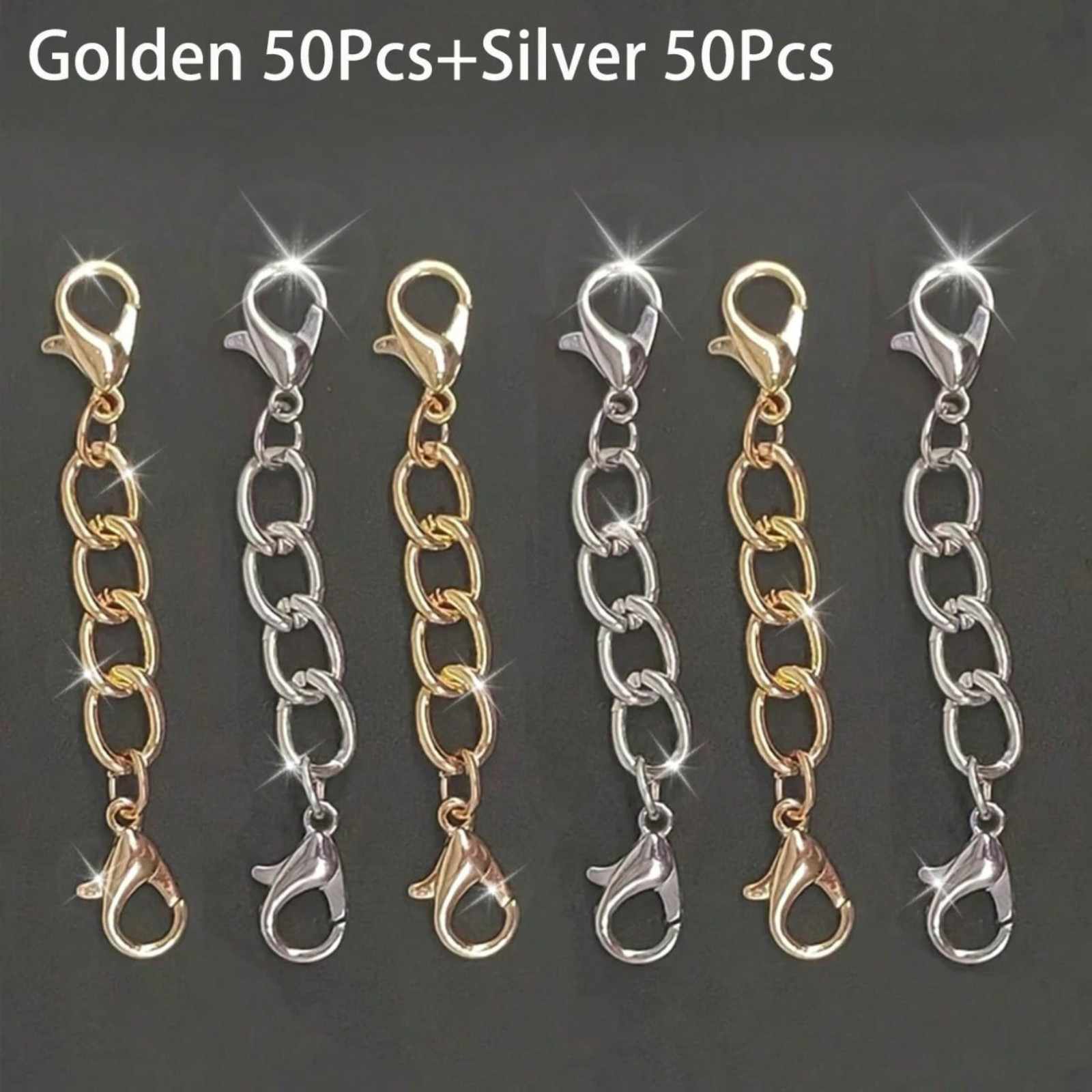 Double Lobster Clasp Extender Necklace Bracelet Connector Gold & Silver Jewelry