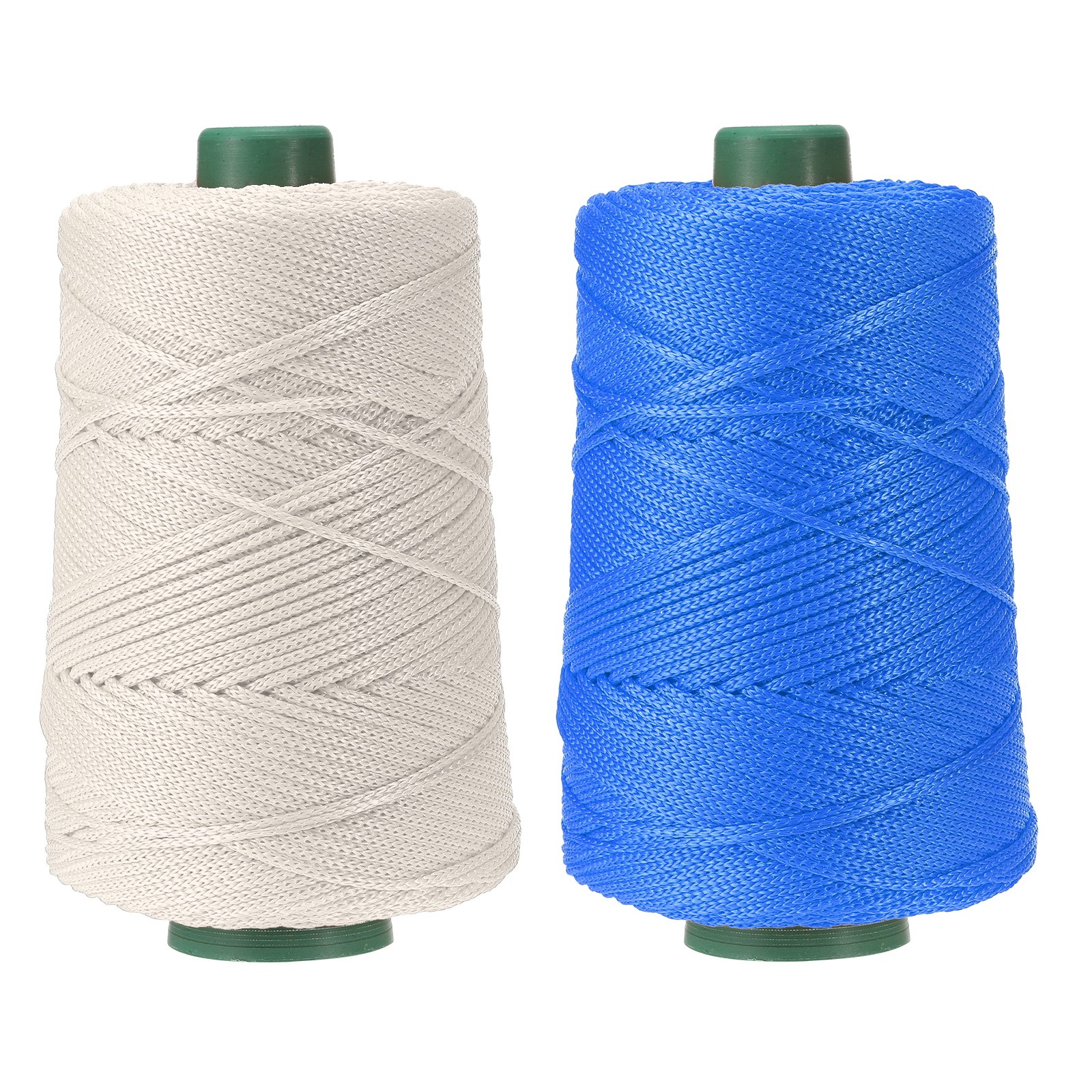 2 Pcs Polyester Macrame Cord, 3mm x 219 Yards Macrame Cords – (Beige/Blue)
