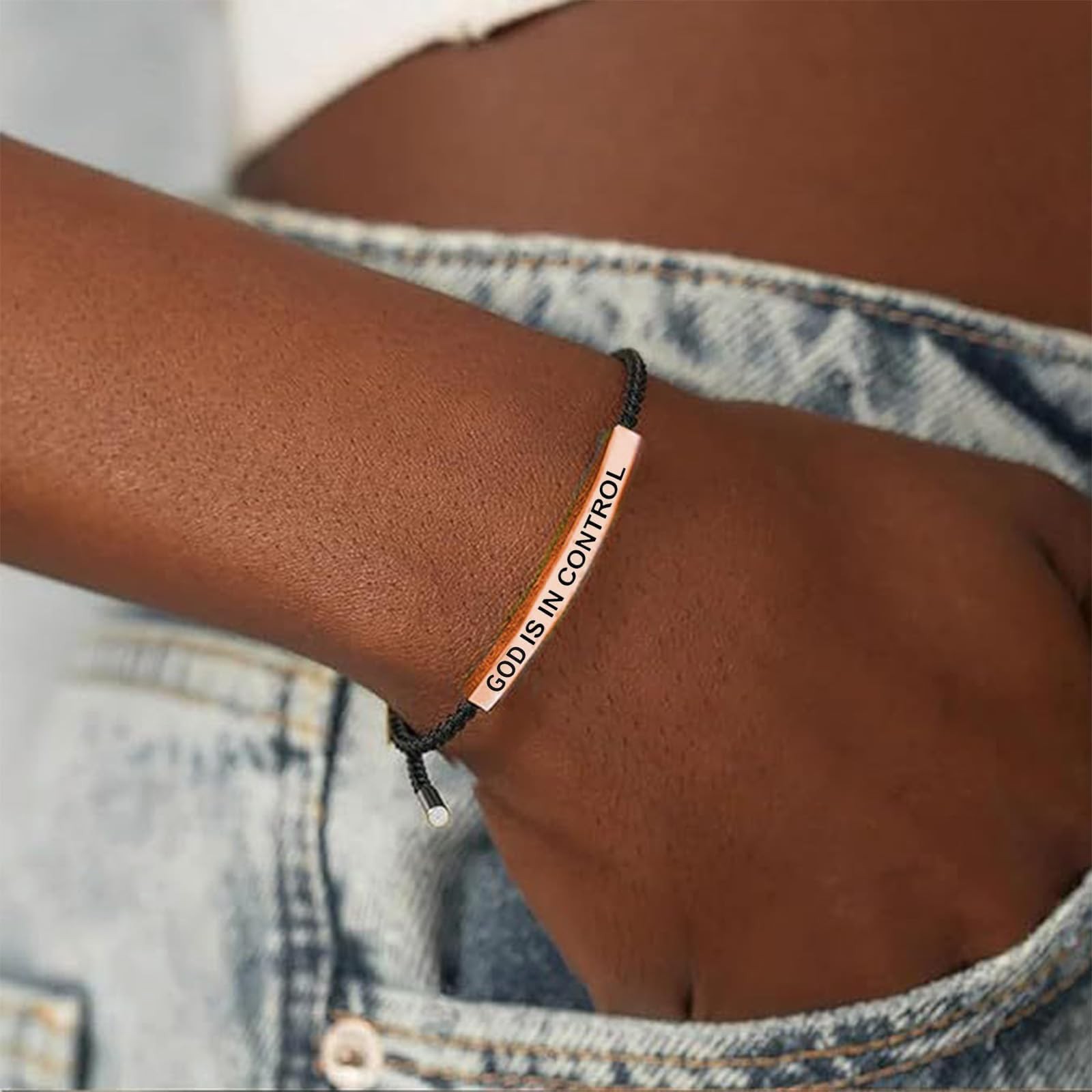 God Is In Control Bracelet for Women Inspirational Adjustable Braided Strin – 04