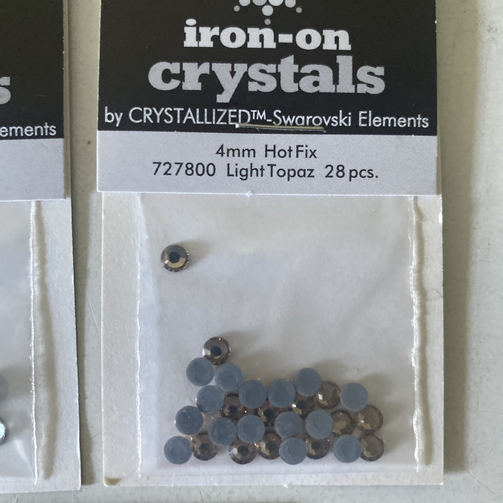Lot of 8 Packs of Iron on Swarovski Elements Flat Back Crystals –