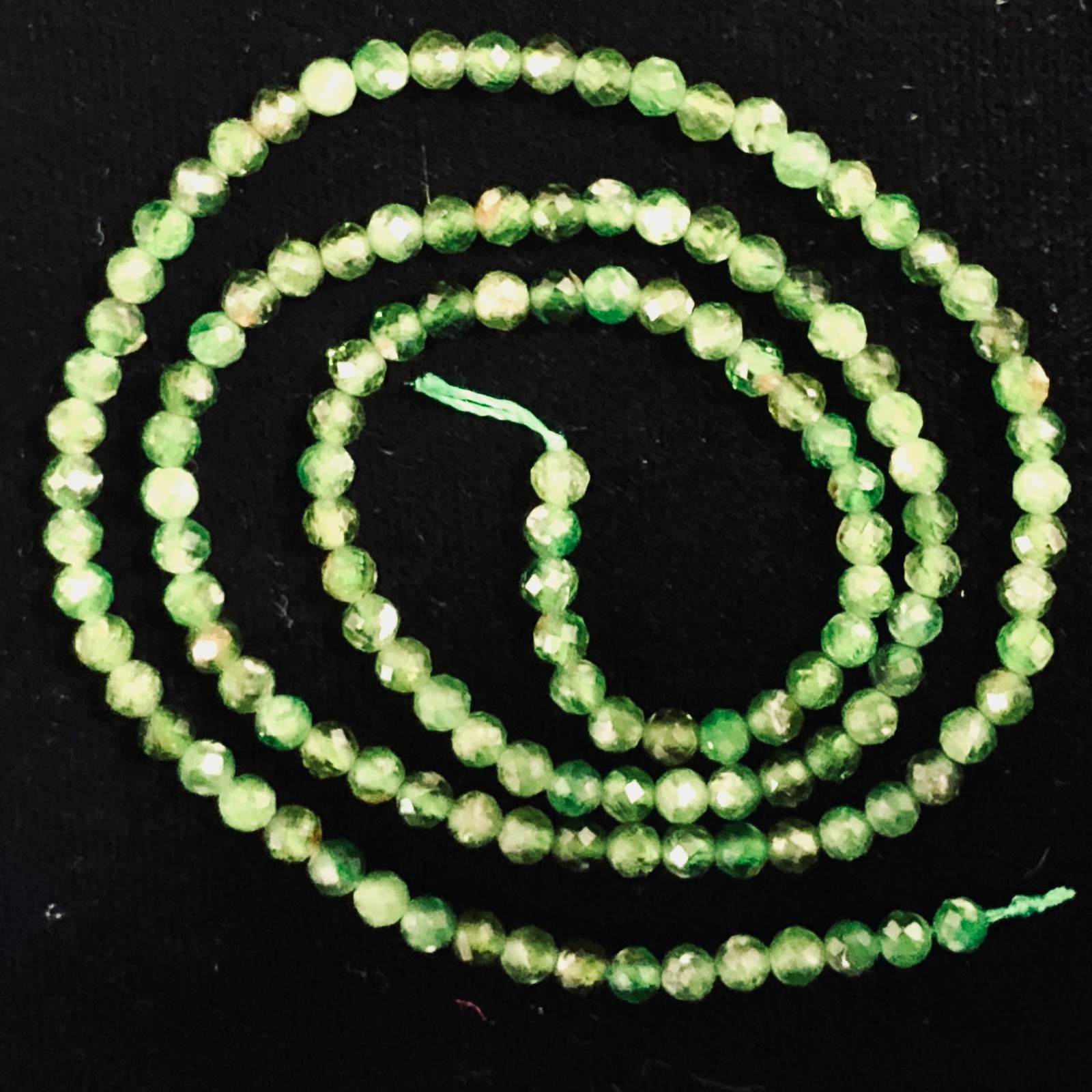 Chrome Diopside Faceted 15 1/2″ Strand Round | 3 mm | Green | 135 Beads |