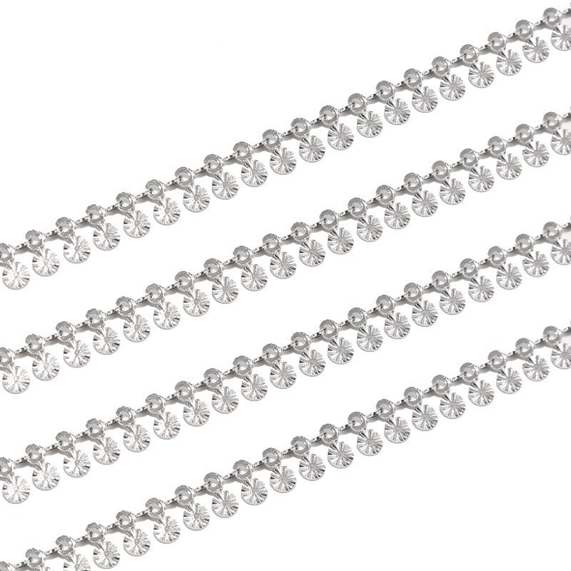 1meter silver stainless steel round charms chain findings 6mm