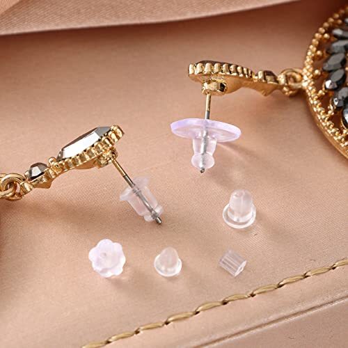 6 Styles Silicone Earring Backs for Studs, 600 Pcs Clear Soft 6 styles-A