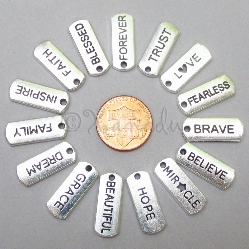 Believe Wholesale Inspirational Message Charm Pendants C3150 – 10, 20 Or 50PCs