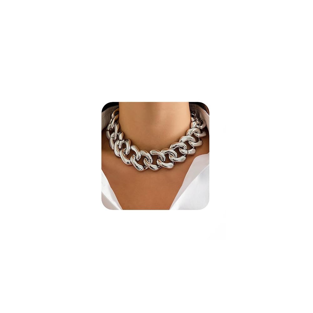 Boho Fashion Prom Shinny Silver Gold Chunky Choker Necklace Dainty Sexy Body Cha
