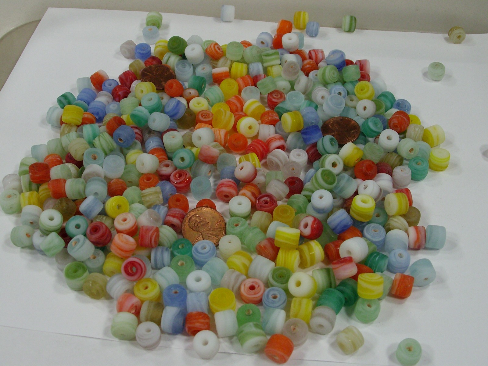 2 Pounds India Handmade Multicolor Glass Beads Wholesale Bulk Lot (OKP-12) ⭐