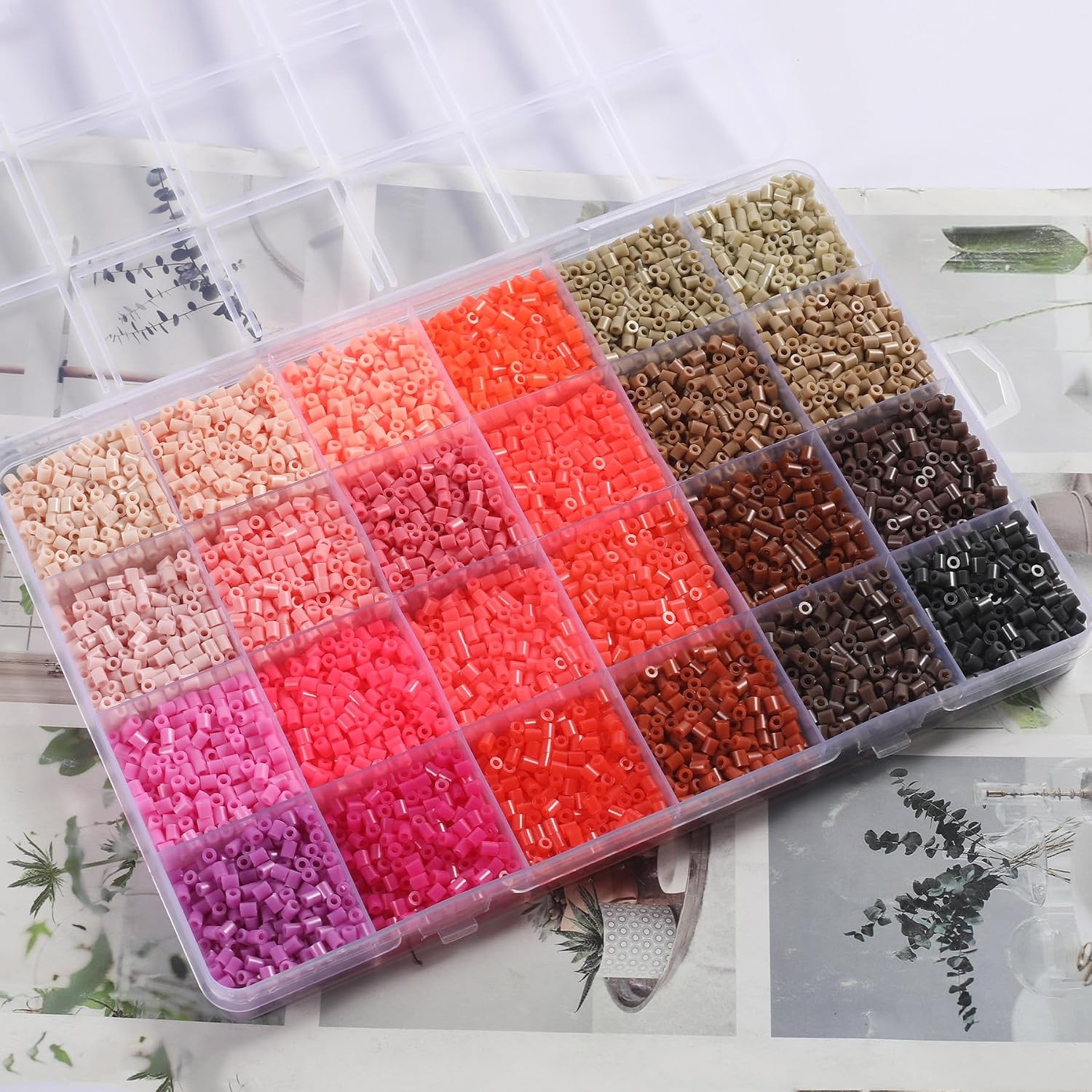 Mini Fuse Beads Kit 24 Colors 2.6mm 10000Pcs Pixel Art DIY Craft Melting Beads