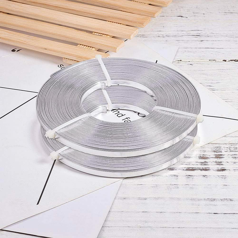 65.6Feet Flat Jewelry Craft Wire, 18 Gauge Aluminum Wire for Bezel, Sculpting, A
