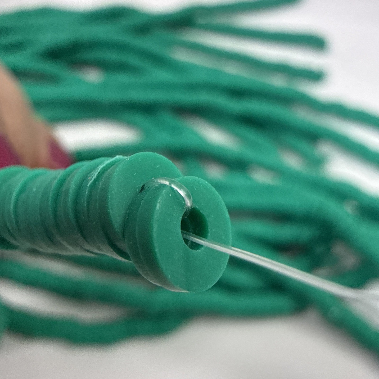 Lot of 20 Strands -8 mm Soft Vinyl Heishi Disc Beads Green Clay 15″ strands