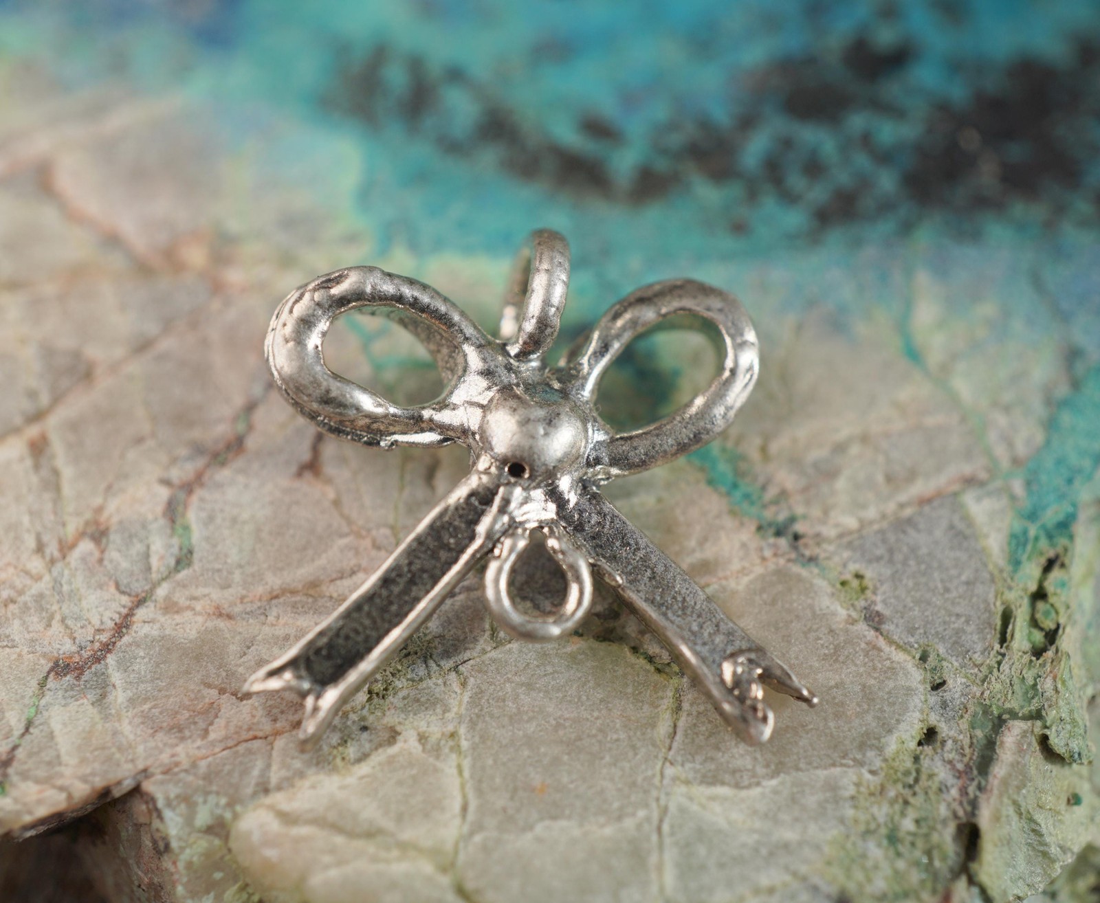 Artisan Sterling Silver 925 Bow Pendant (15x15mm) Made In NYC (G70A686)
