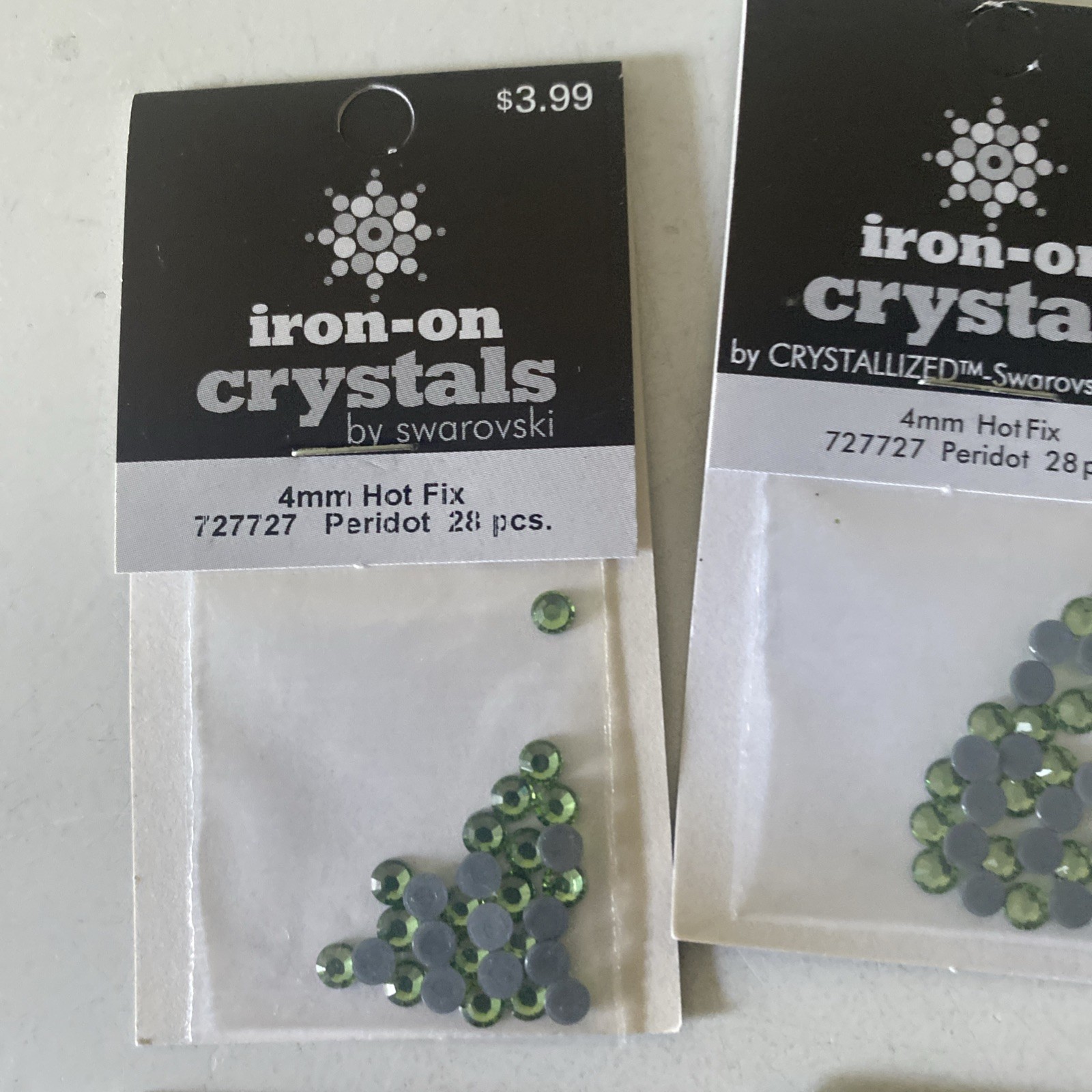 Lot of 8 Packs of Iron on Swarovski Elements Flat Back Crystals –