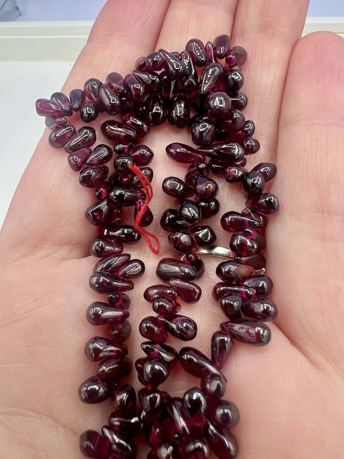 19 Strands Red Garnet Mixed Shapes Beads Teardrop Diamond Rectangle 5-8mm Bulk