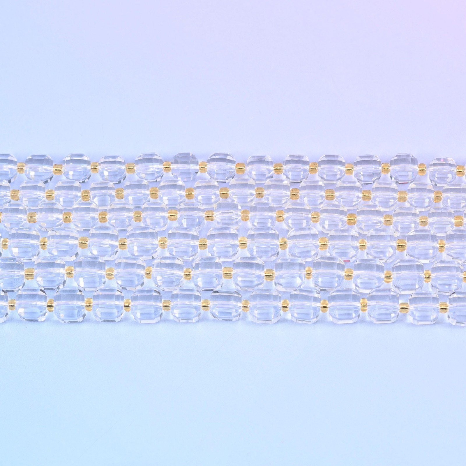Clear Quartz Faceted Cube Beads: Size 6mm 8mm, Jewelry Making, 15 inch Strand