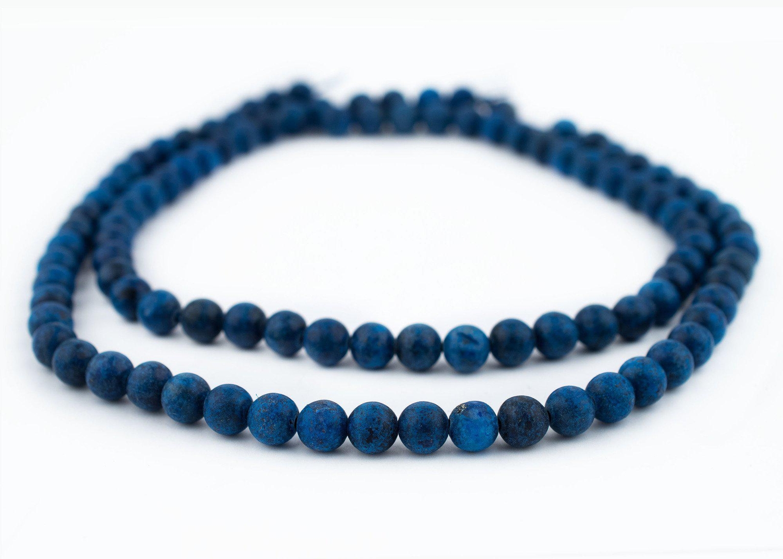 Matte Round Lapis Lazuli Beads 8mm Blue Gemstone 15.5 Inch Strand