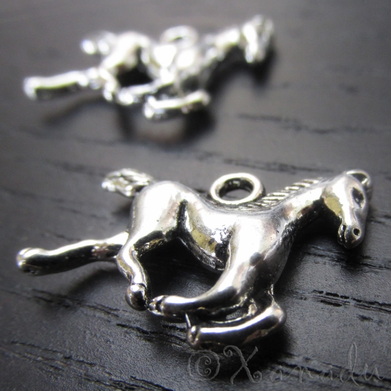 Horse Charms 19mm Antiqued Silver Plated Pendants C9528 – 10, 20 Or 50PCs