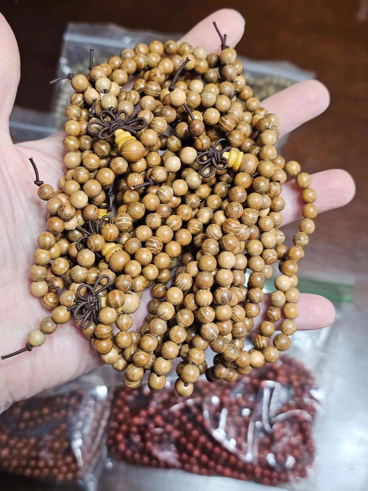 6MM Wood Mala Prayer Buddha Meditation Beads Round BULK LOT 45 STRANDS