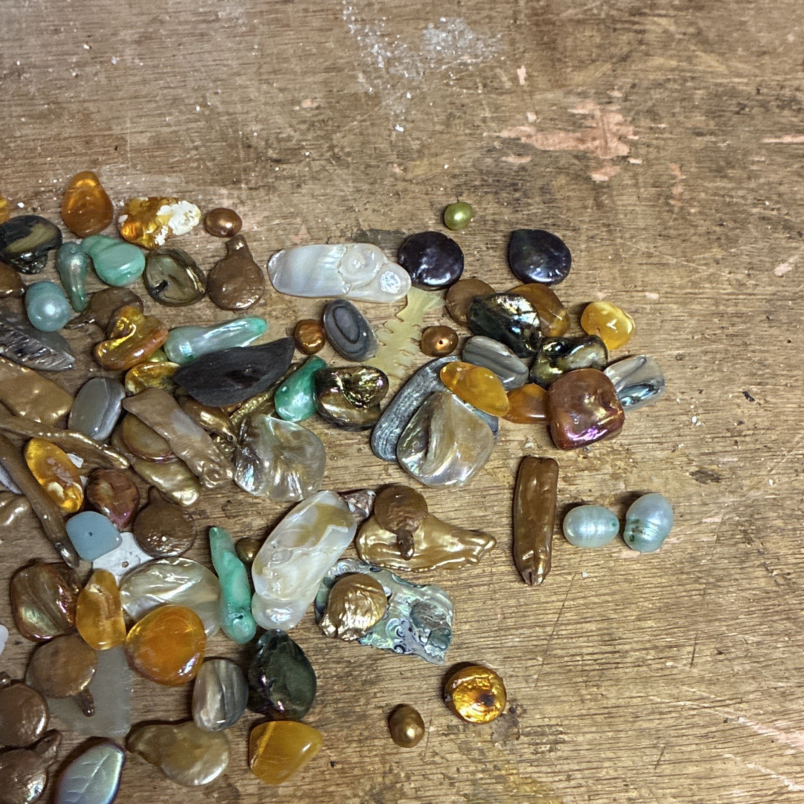 Loose Multicolor Pearl & Stone Beads Lot for Jewelry Making