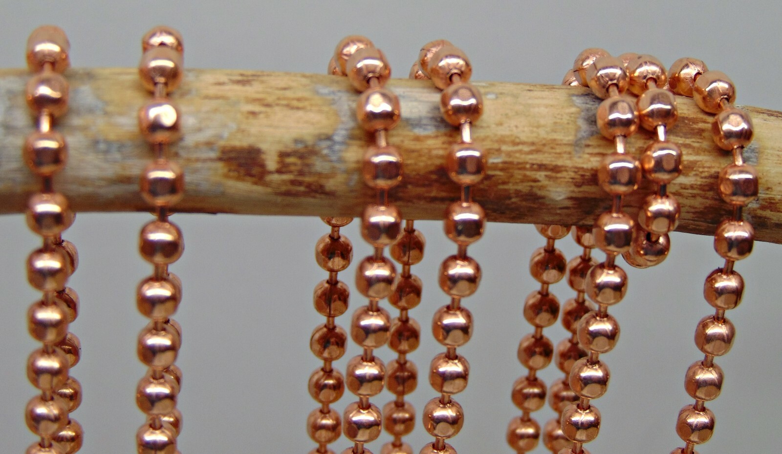 15 Feet COPPER BALL CHAIN Bulk Length ~ Faceted Bead 3.2mm #6 Plus 20 connectors