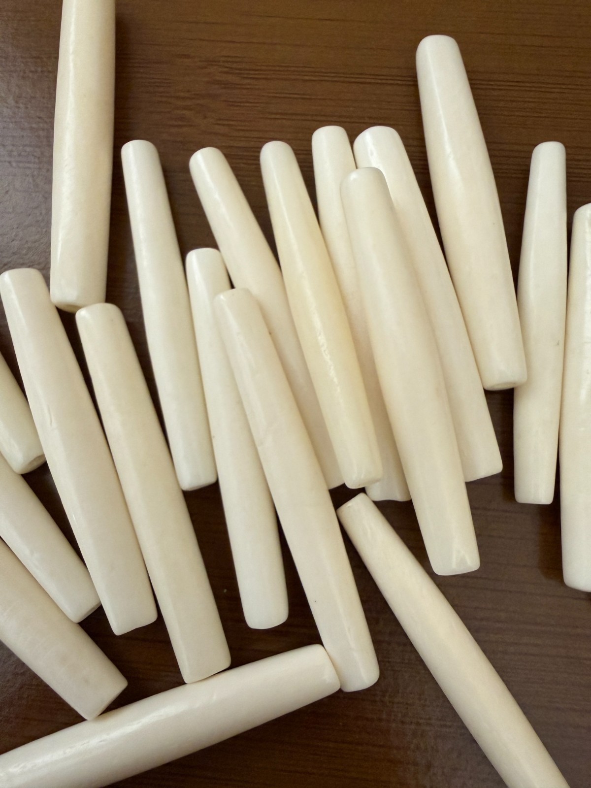 30PC White Buffalo Bone Hair Pipe Tube Beads 1 1/2″