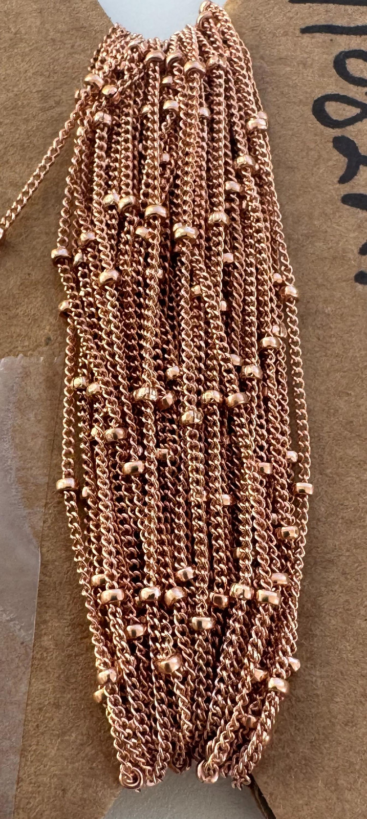 1mm x 1.9mm Ball Satellite Curb Chain Rose Gold Filled 14K by foot (C11082RF)