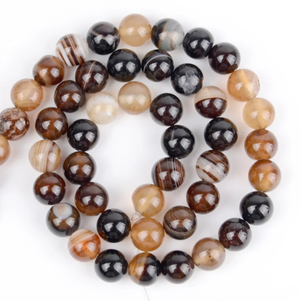 Natural Gemstone Round Spacer Loose Beads for Jewelry Making DIY 4mm-12mm