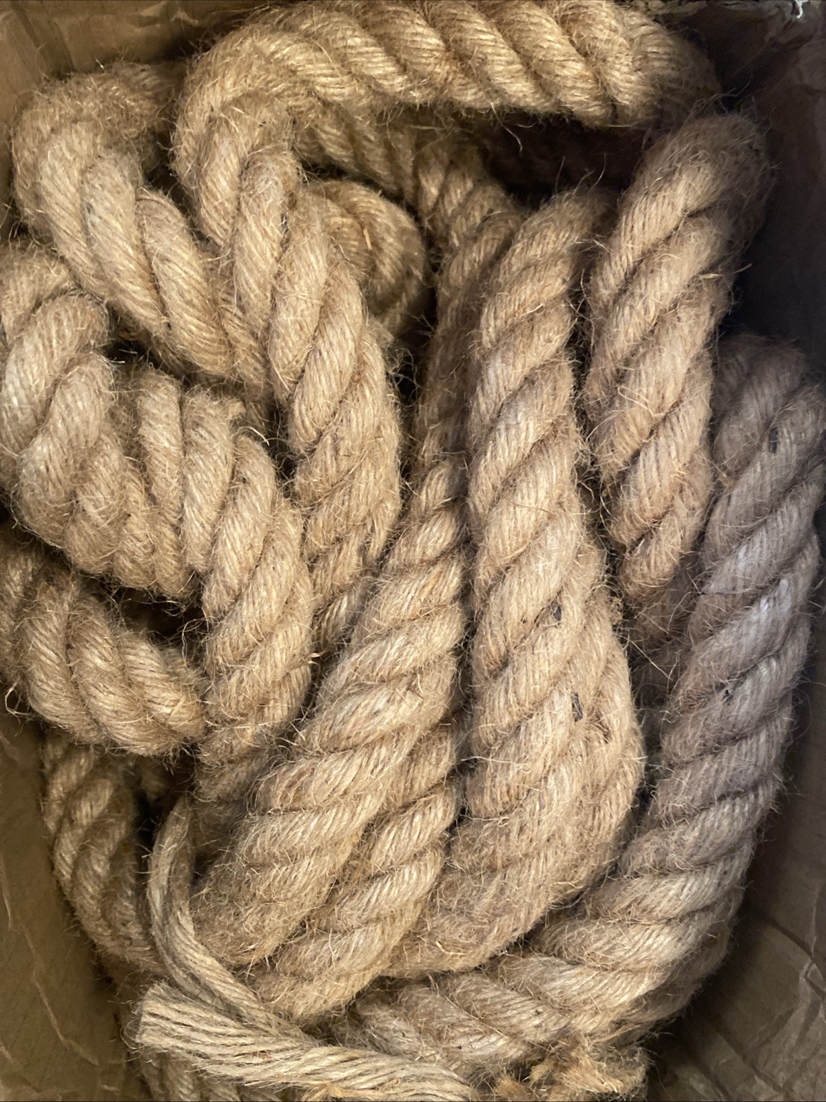 Braided Natural Rope, Thick Twine 26mm 45 Feet Long Small Boat
