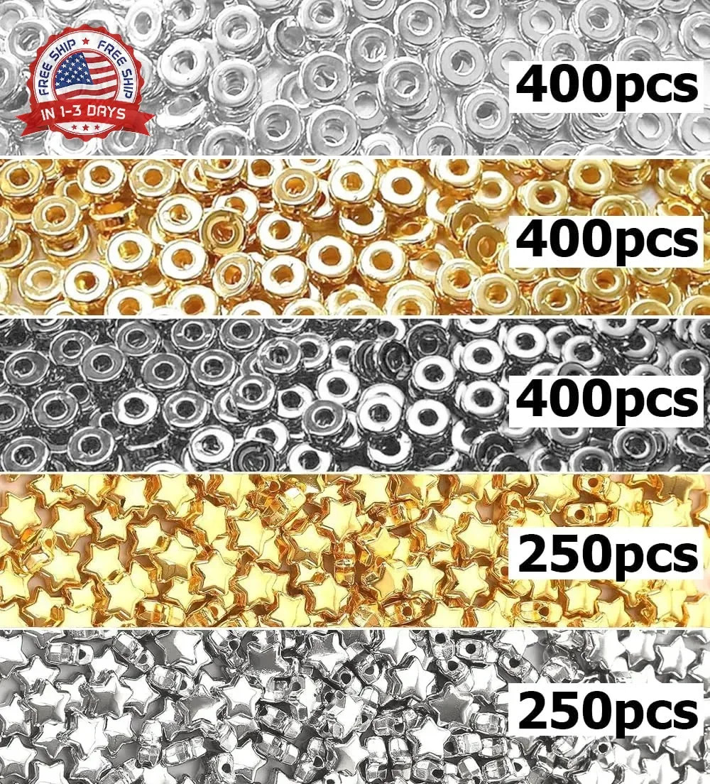 6mm Flat Round Spacer Beads, Clay Beads for Bracelets Making Kit, Heishi Polymer