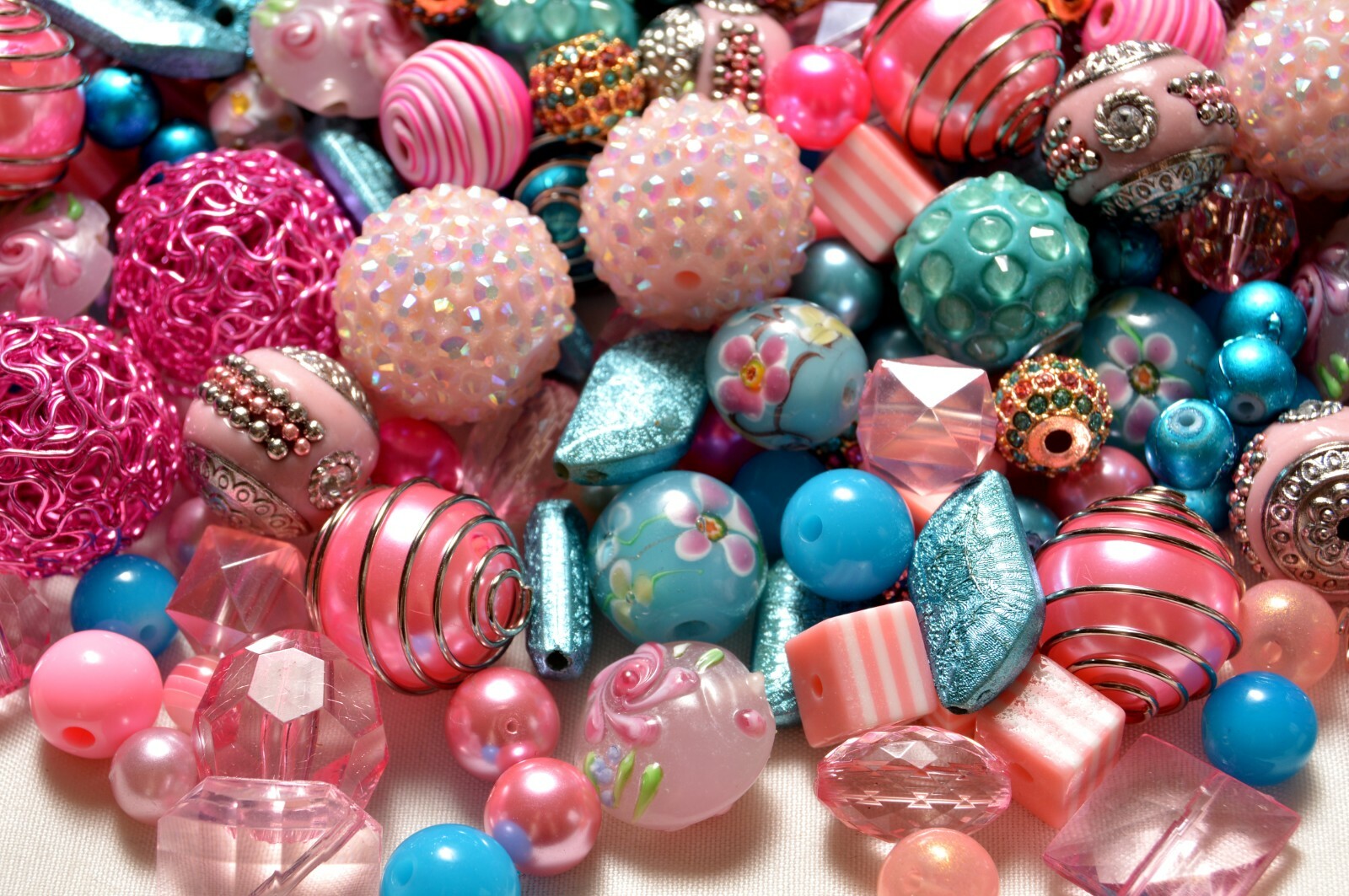 Pink Whimsy Bead Mix by Lilah Ann Beads- Resin, Boho, Wire, Glass – BM316