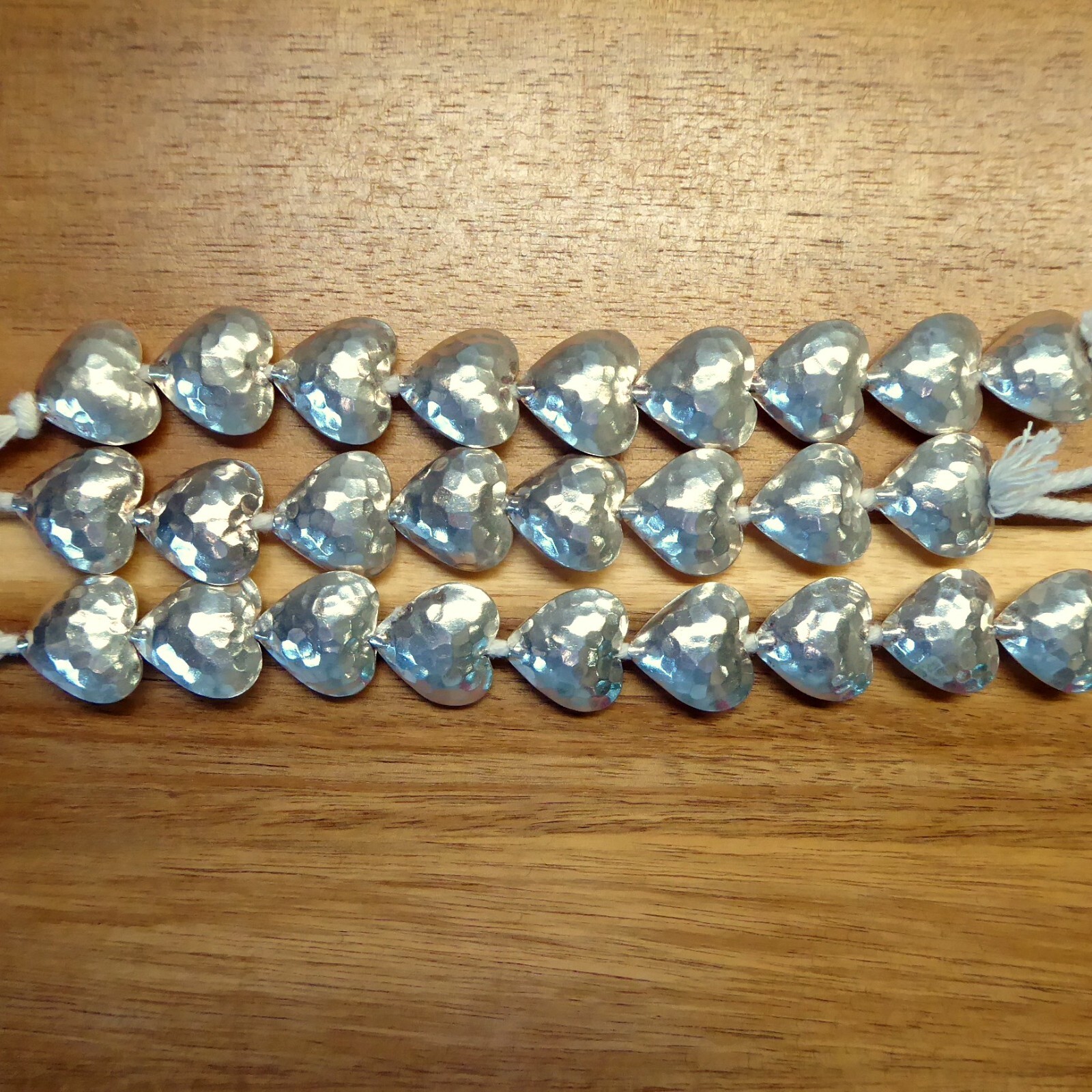 20mm Karen Hill Tribe Fine Silver Puffed Hammered Heart Bead – One Bead