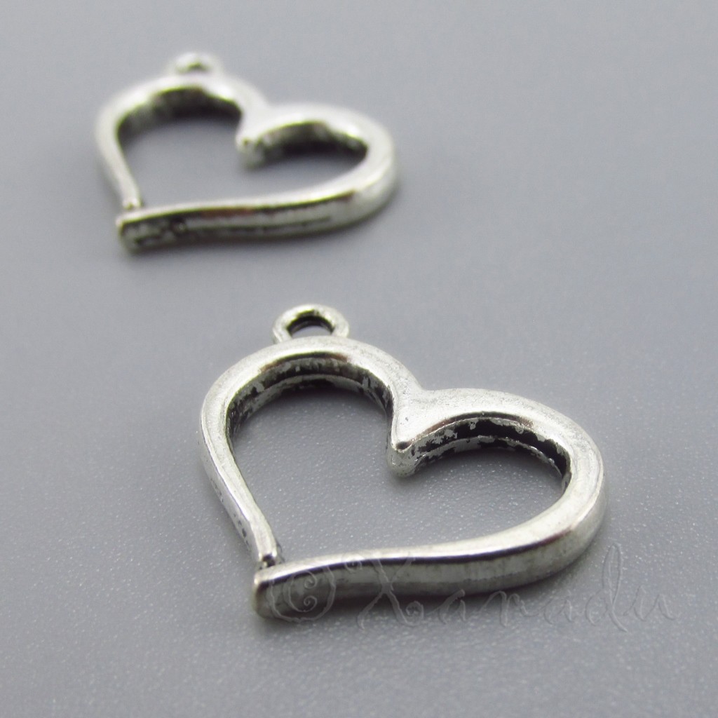 Heart Charms 16mm Wholesale Gold Plated Pendants C2823 – 10, 20 Or 50PCs
