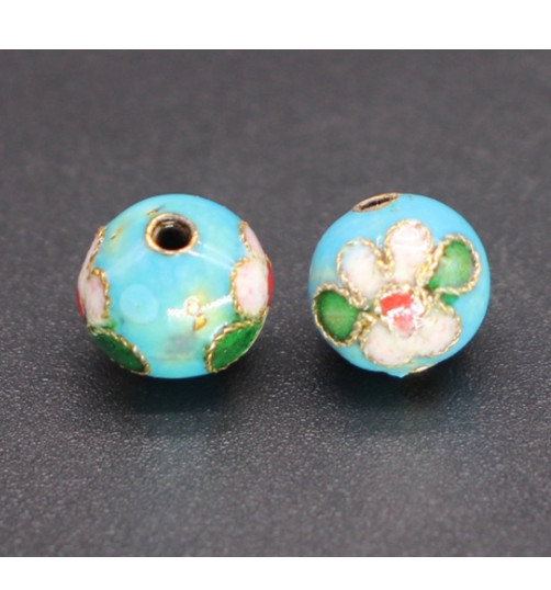 6mm 8mm 10mm 12mm 14mm Cloisonne flower silk Loose spacer copper Beads