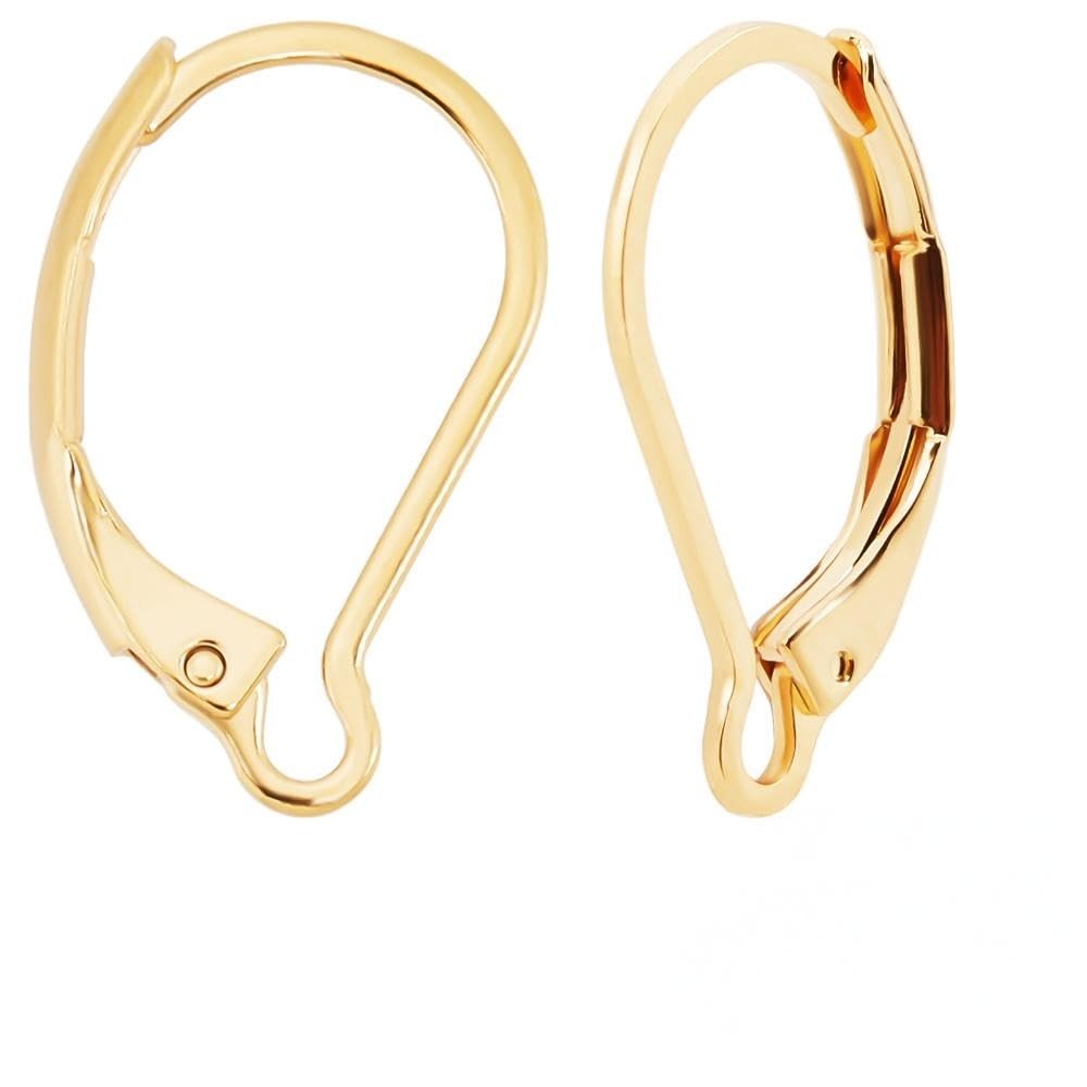 Beebeecraft 1 Box 20Pcs Leverback Earring Findings 24K Gold Plated Brass Earr…
