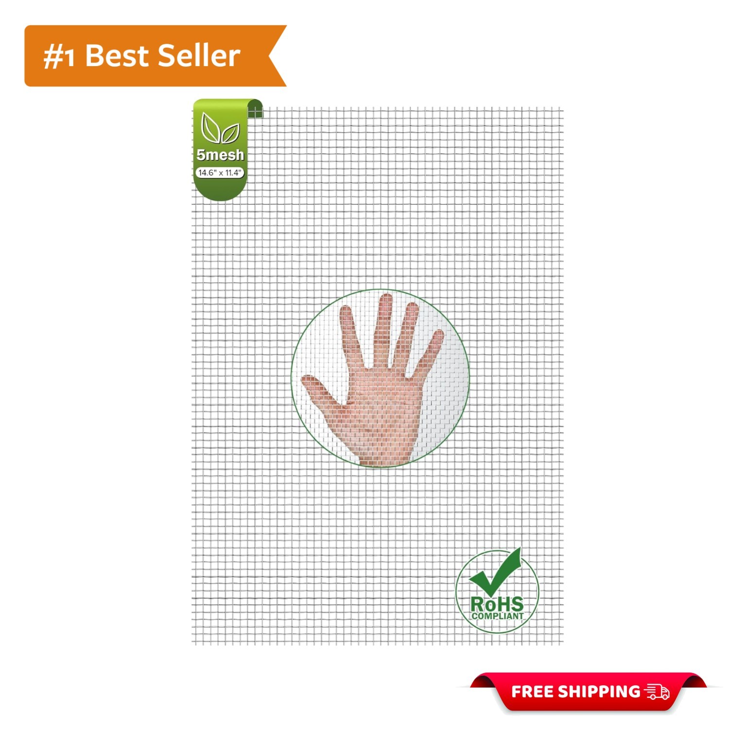 Commercial Grade 14.6 x 11.4 Stainless Steel Mesh – Durable and Easy to Shape