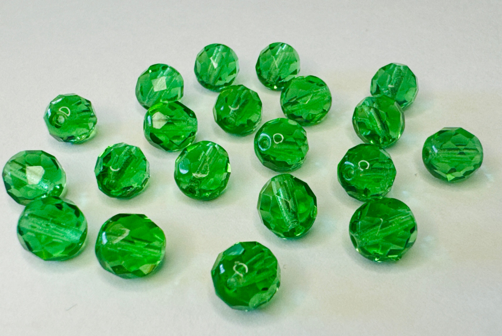 8 MM Glass Beads-Light Emerald