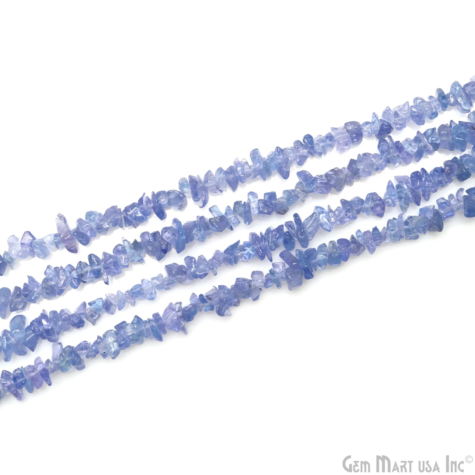 Tanzanite Gemstone Chip Beads, 100% Natural Gem Strand, Polished, 3-7mm, 34 Inch