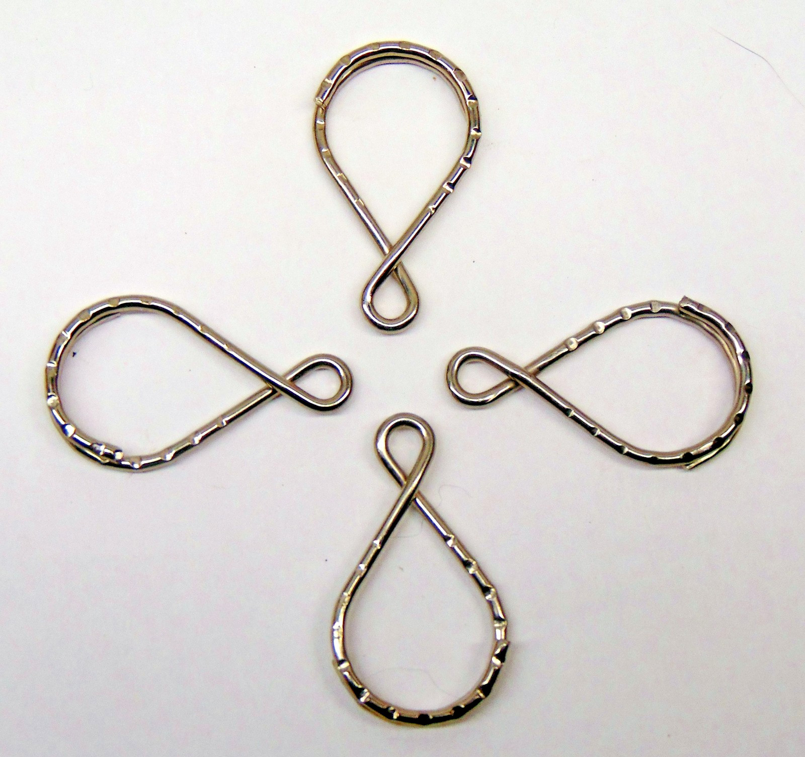 Figure 8 Key Rings Hammered Split Ring Nickel Plated Steel 36mm long (1.5″)