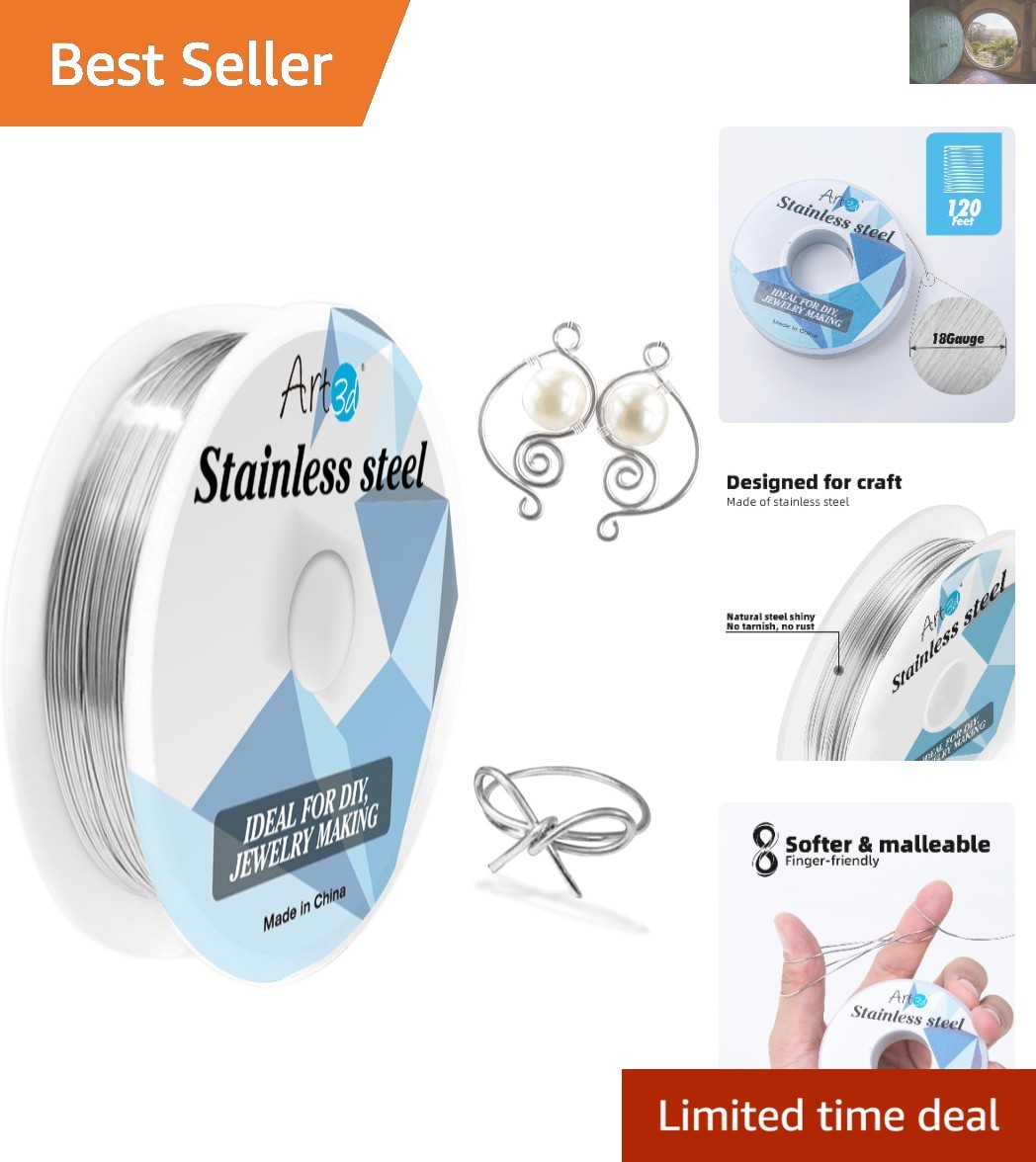 Durable Bendable 18 Gauge Stainless Steel Wire – 120 Feet Jewelry Making Perfect