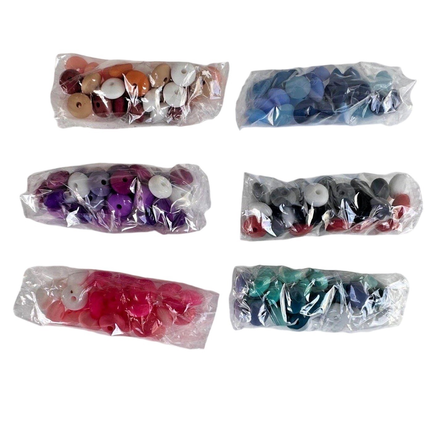 180Pcs Silicone Lentils 30 Colors Abacus Round Beads for Small Keychain Tipo 01