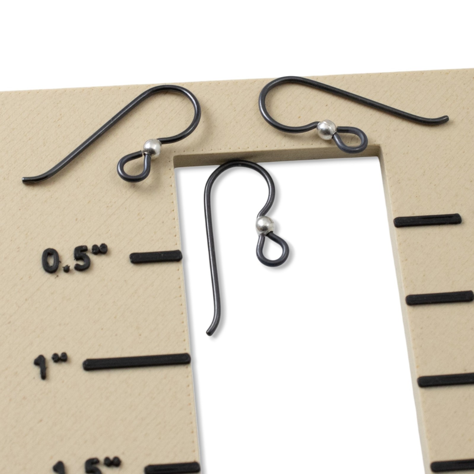 10 Black Niobium Ear Wires + 2mm Sterling Silver Bead Accent – Hypoallergenic