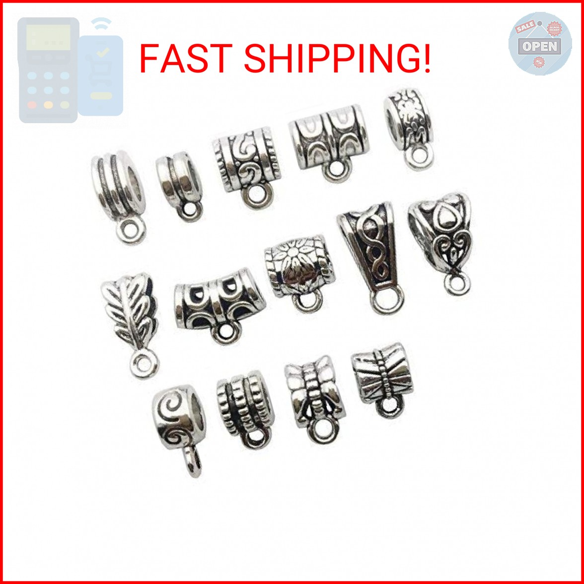 100g (About 125pcs) Mixed Tibetan Tube, Spacer Bail Bead Hanger Fit Charm Europe